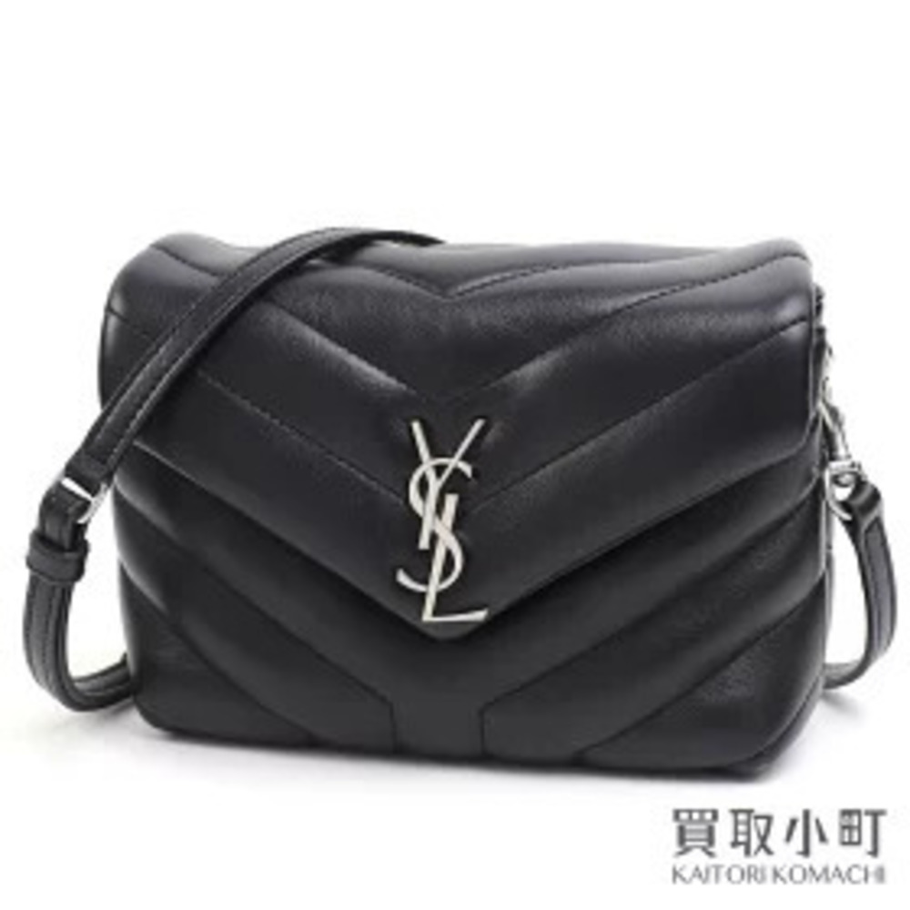 Saint Laurent Loulou Strap Bag Toy Y Quilted Leather Black Crossbody